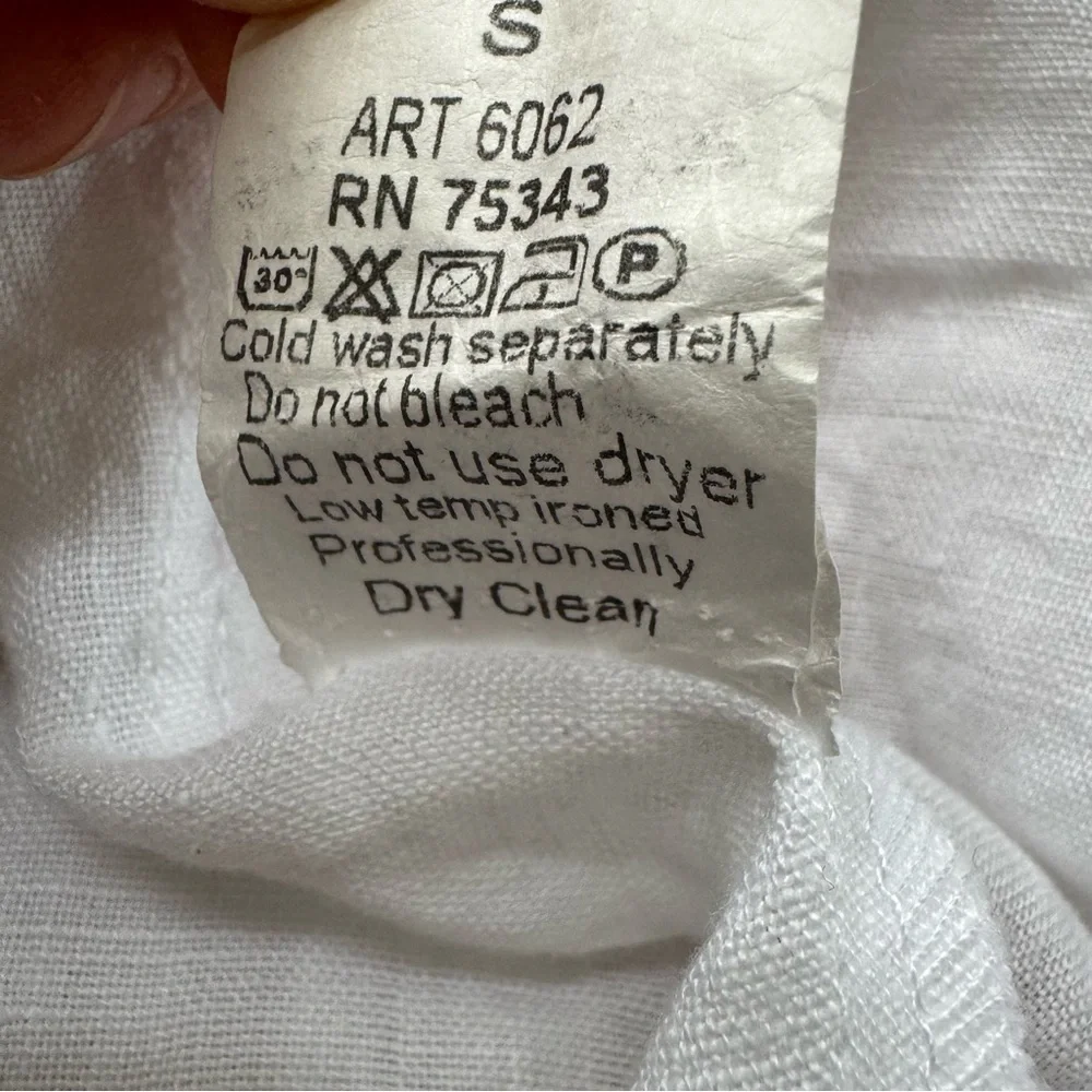 Terzo Millennio White 100% Linen Tank Top Lace Sleeveless Boho Coastal Italy S - Picture 8 of 8
